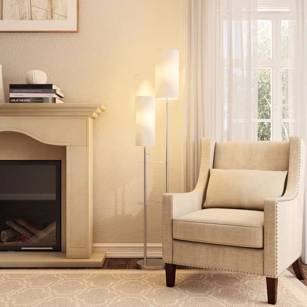 Adesso Trio 68 in. Steel Floor Lamp