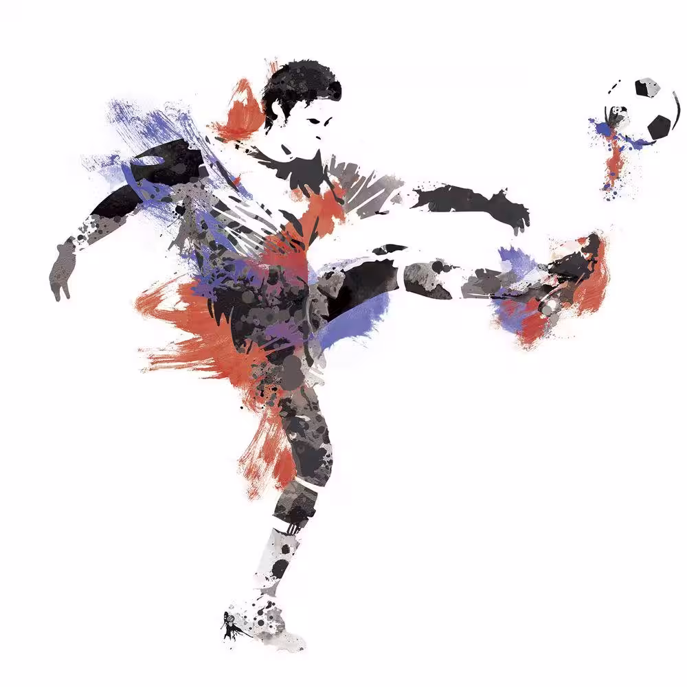 RoomMates 2.5 in. x 18 in. Men's Soccer Champion Peel and Stick Giant Wall Decals