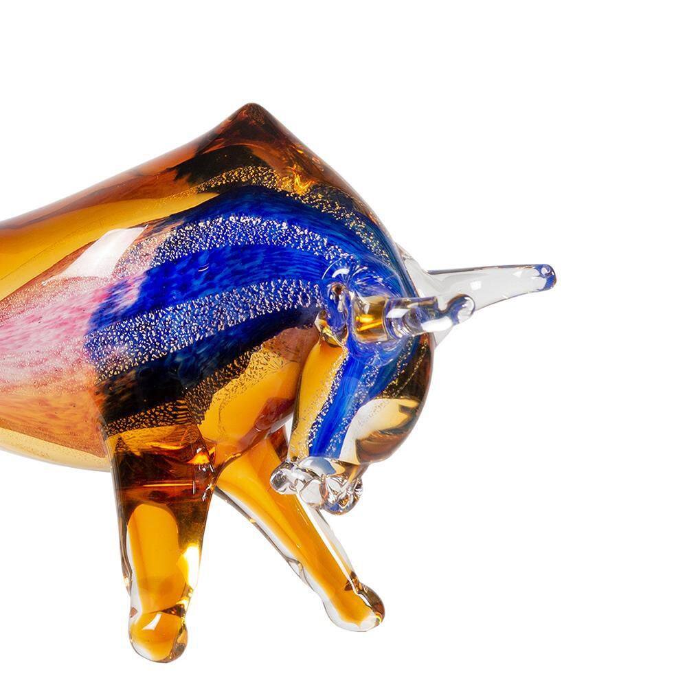 Dale Tiffany Rave Bull Handcrafted Art Glass Figurine