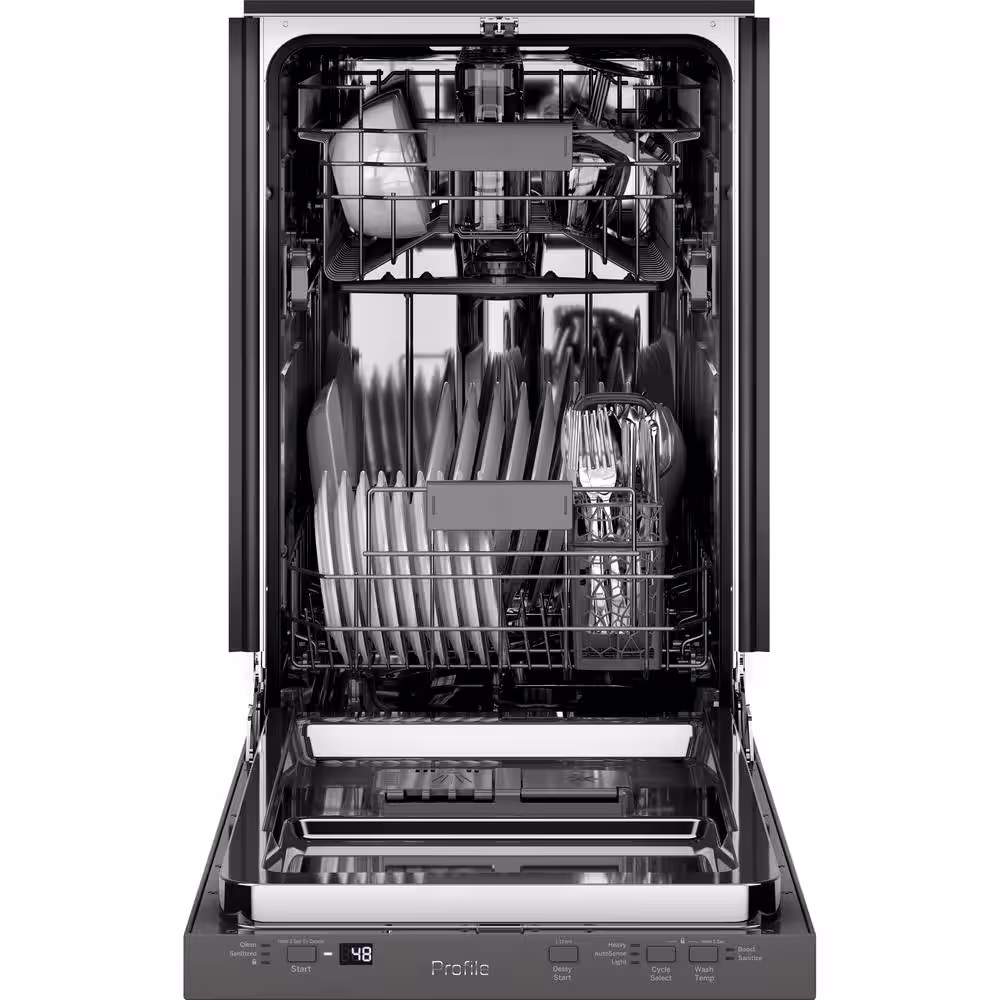 GE Profile 18 in. Stainless Steel Top Control ADA Dishwasher with Stainless Steel Tub and 47 dBA