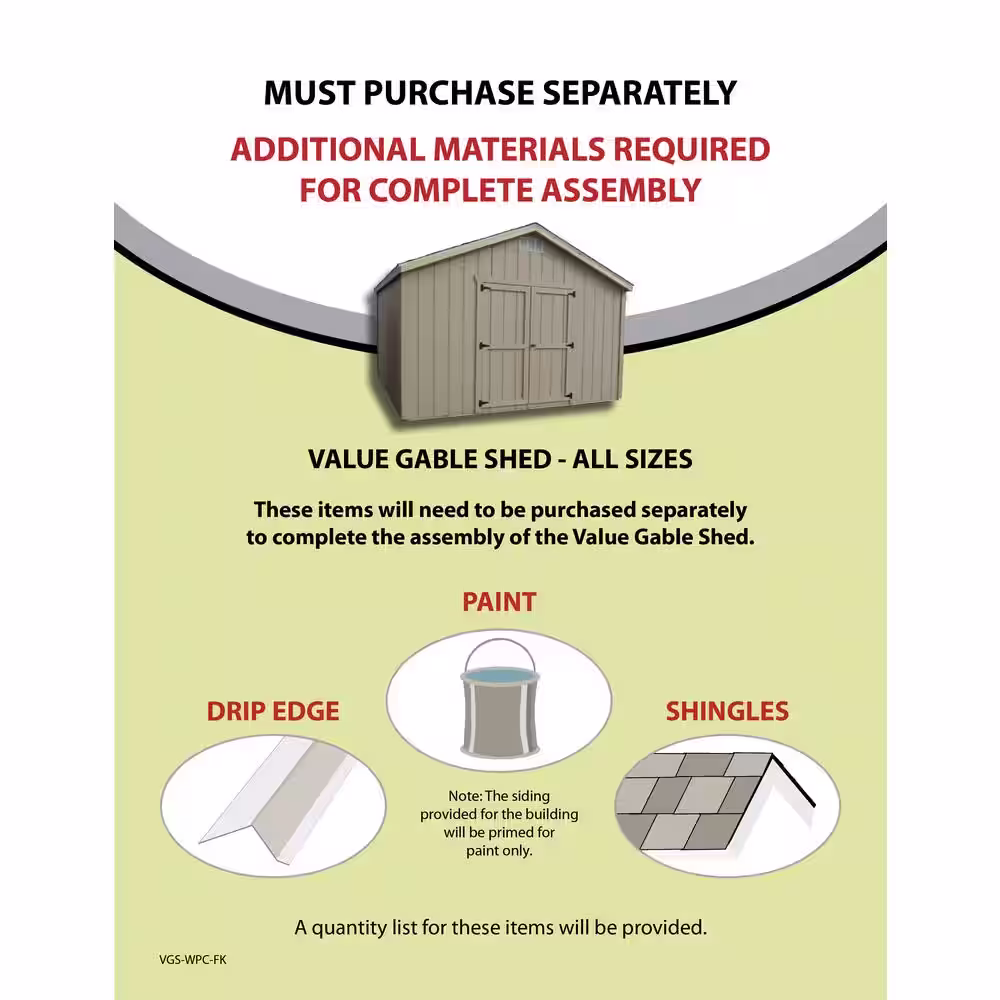 LITTLE COTTAGE CO. Value Gable 12 ft. x 12 ft. Wood Shed Precut Kit with Floor