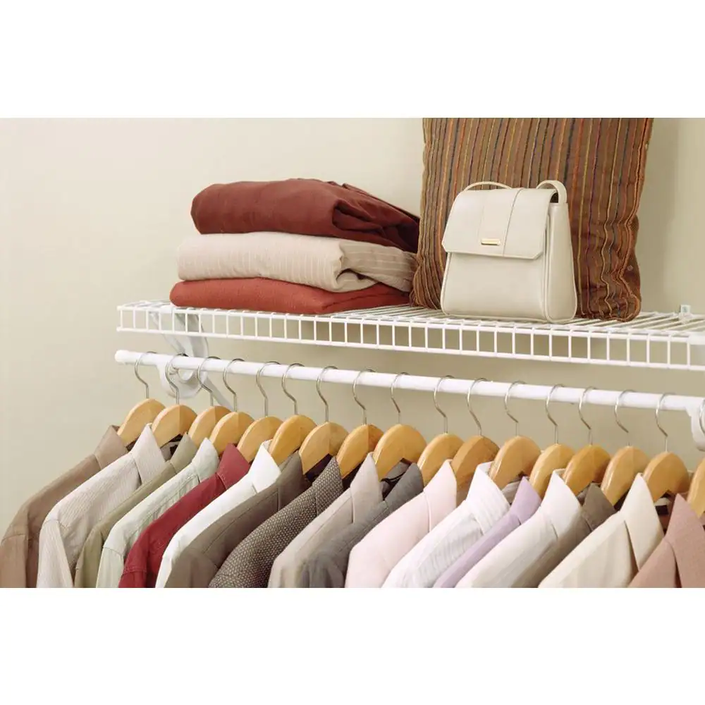 ClosetMaid SuperSlide 48 in. W x 12 in. D White Steel Wire Closet Shelf with Closet Rod