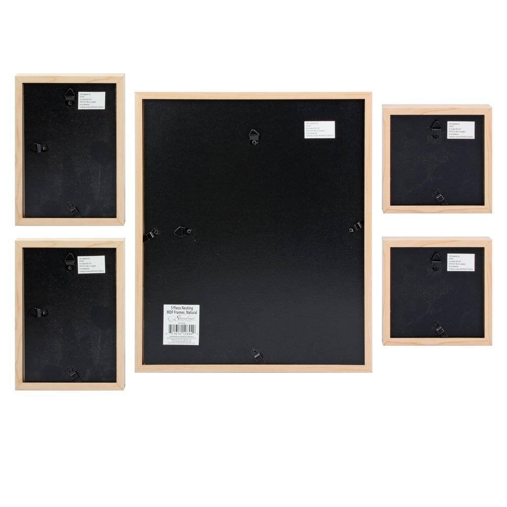 Stonebriar Collection Blonde Wood Nesting Picture Frame Set (Set of 5)