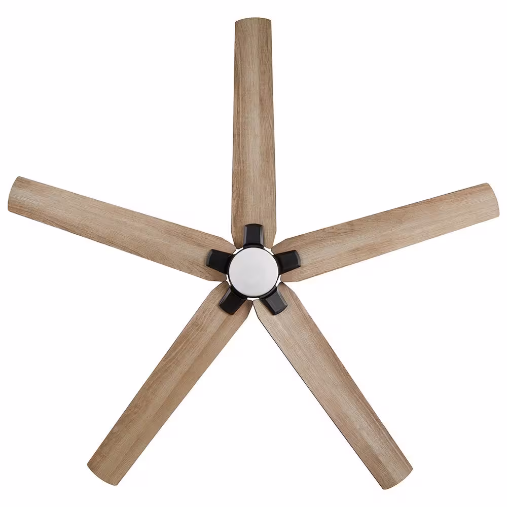 Home Decorators Collection Vinwood 56 in. Indoor White Color Changing LED Matte Black Smart Hubspace Ceiling Fan with DC Motor and Remote Control