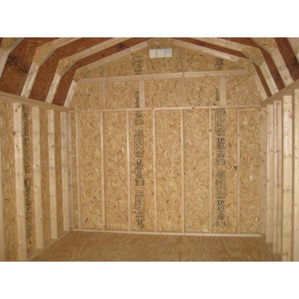 LITTLE COTTAGE CO. Classic Gambrel 10 ft. x 14 ft. Wood Storage Building DIY Kit with 6 ft. Sidewalls with Floor