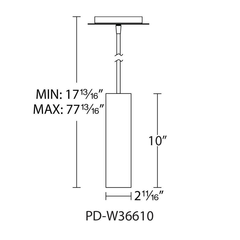 WAC Lighting Caliber 10 in. 90-Watt Equivalent Integrated LED Black Pendant with Acrylic Shade