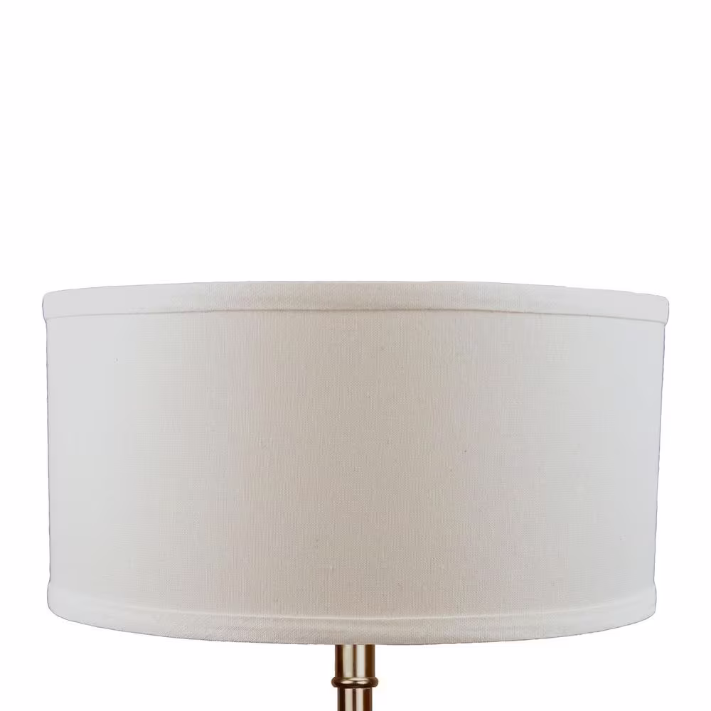 FenchelShades.com Fenchel Shades 14 in. Top Diameter x 14 in. Bottom Diameter x 7 in. Height, Drum Lamp Shade - Linen Beige Homespun