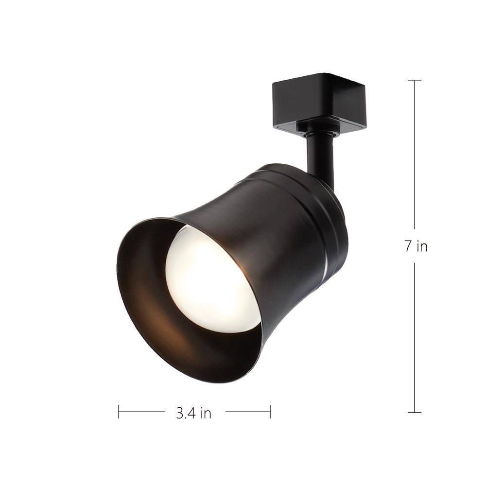 Hampton Bay Flared Bell Black Integrated LED Linear Track Step Head