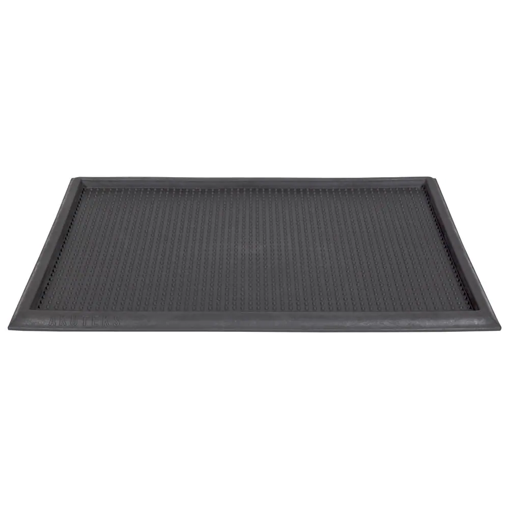 Ottomanson Easy clean, Waterproof Non-Slip Indoor/Outdoor Rubber Boot Tray, 18 in. x 28 in., Black Tray