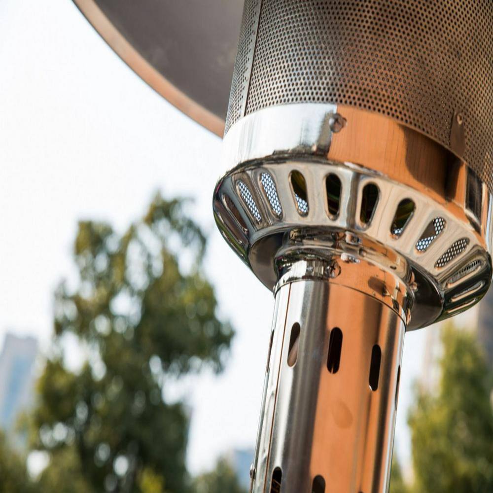 Tidoin 88 in. H 47,000 BTU Outdoor Stainless Steel Standing Gas Propane Patio Heater with Portable Wheels