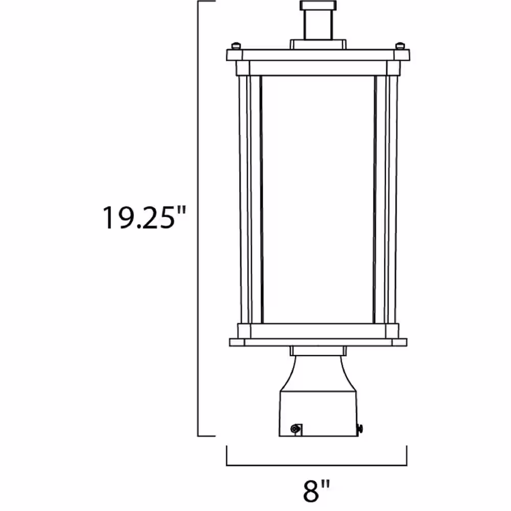 Maxim Lighting Terrace 8 in. Wide 1-Light Outdoor Bronze Post Light