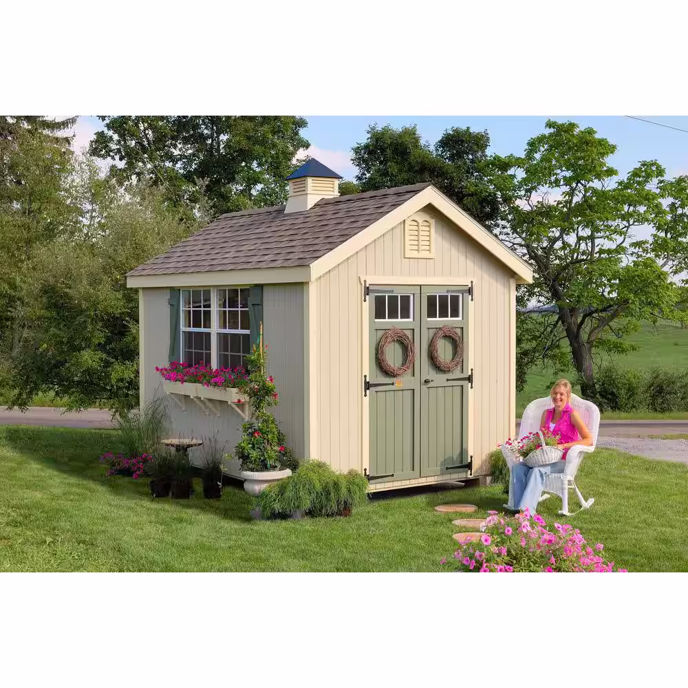 None Colonial Williamsburg 10 ft. x 14 ft. Wood Storage Shed DIY Kit with Floor Kit