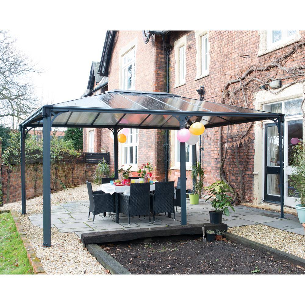 CANOPIA by PALRAM Martinique 12 ft. x 16 ft. Gray/Bronze Outdoor Gazebo